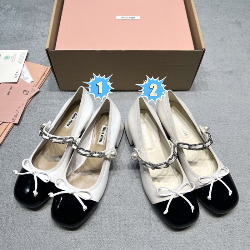 Miu Miu Two-tone Leather Mary Jane Shoes B6061204