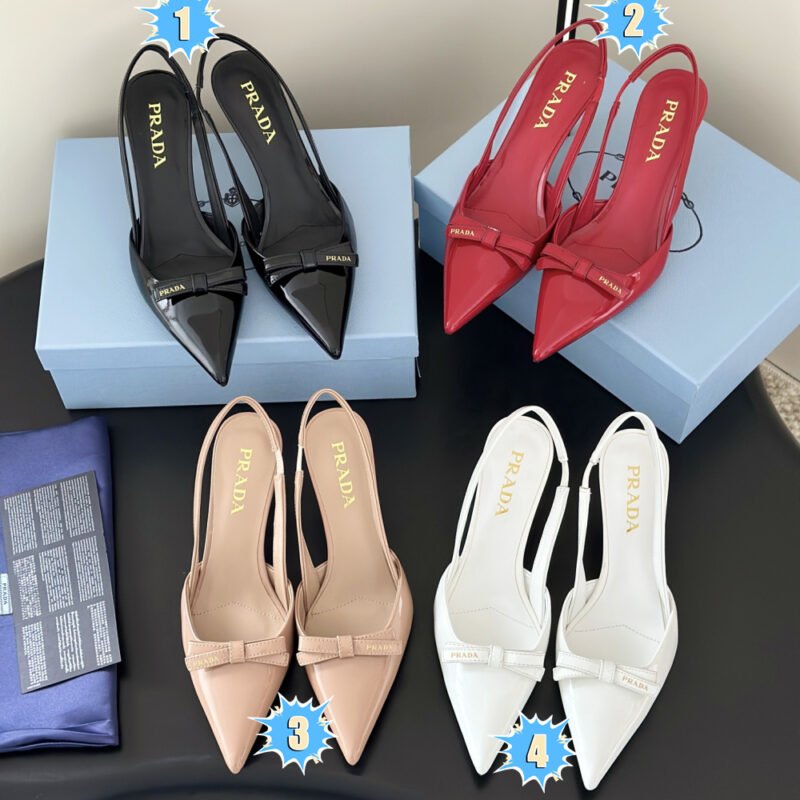 Prada pointed-toe bow high heels B6061604