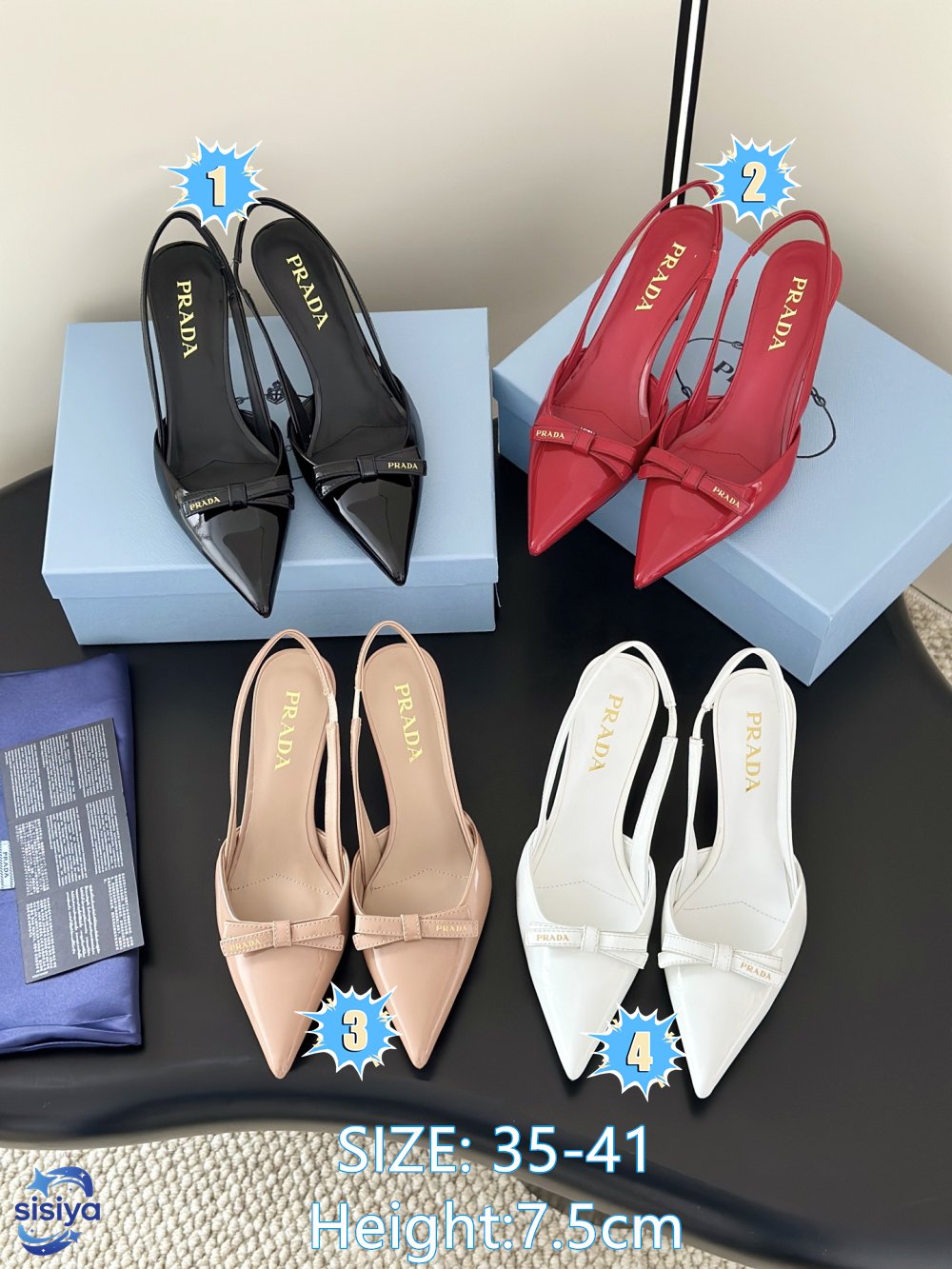Prada pointed-toe bow high heels B6061604