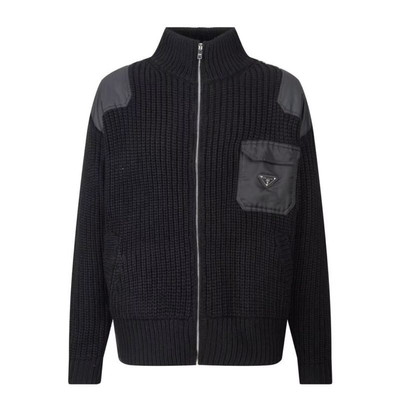 Prada Patchwork Zip-Up Sweater M6060204